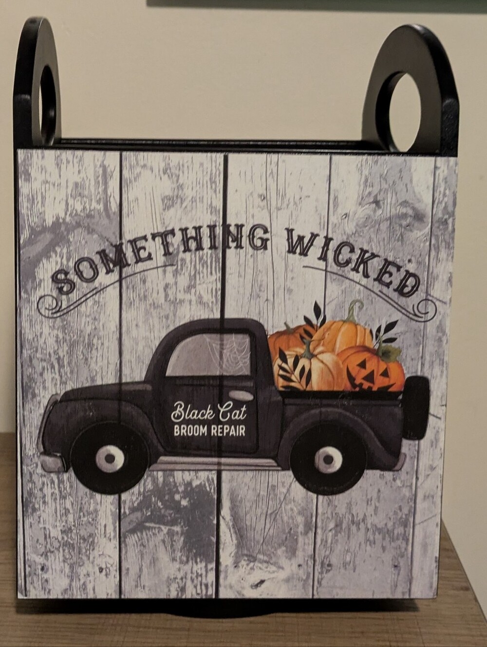 Boston Warehouse Halloween Utensil Holder Lazy Susan Black Cat Pumpkin